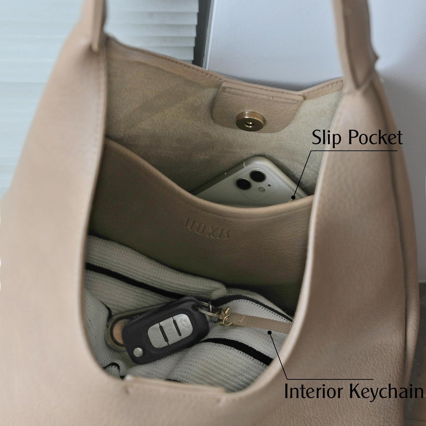 Hobo Bags for Women Soft Vegan Leather Shoulder Handbag Slouchy Tote Purses